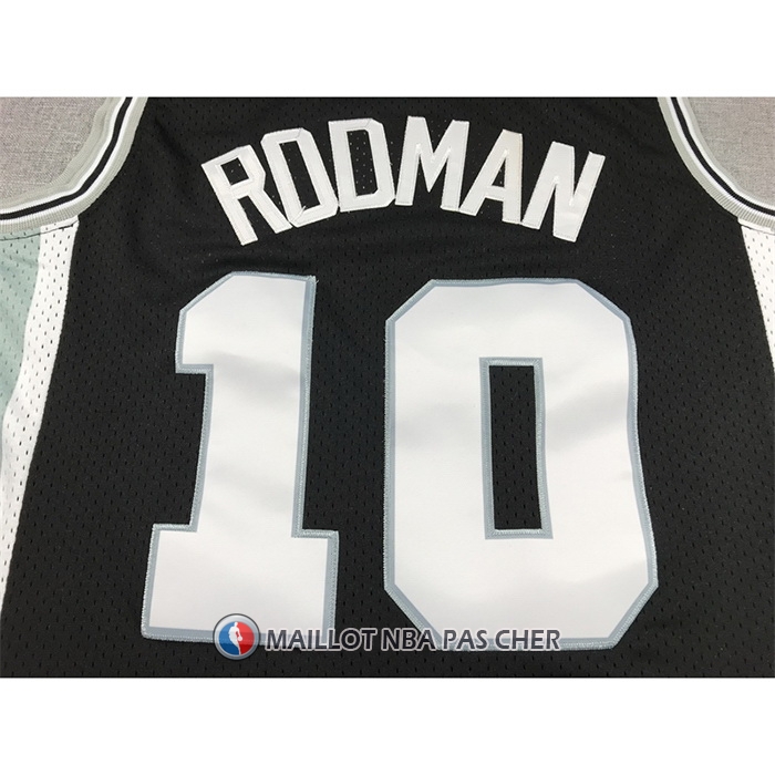 Maillot San Antonio Spurs Dennis Rodman NO 10 Mitchell & Ness 1993-94 Noir